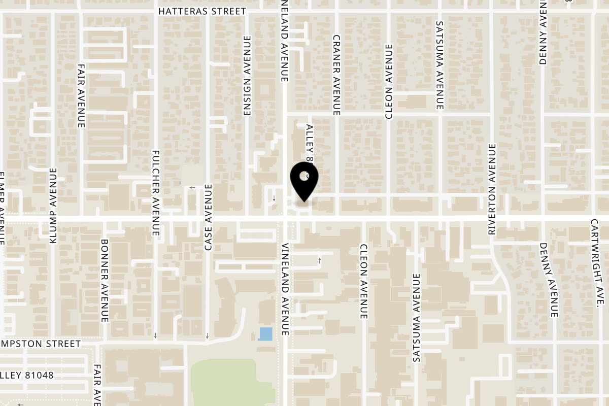 Map showing the location of Mexislice on 5600 Vineland Ave Unit b in North Hollywood